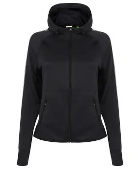 Womens hoodie with reflective tape | Black