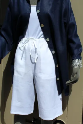 Womens Knee-length Drawstring Linen Shorts (was £45)