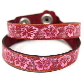 Women's Leather Wrap - Hibiscus Wrap