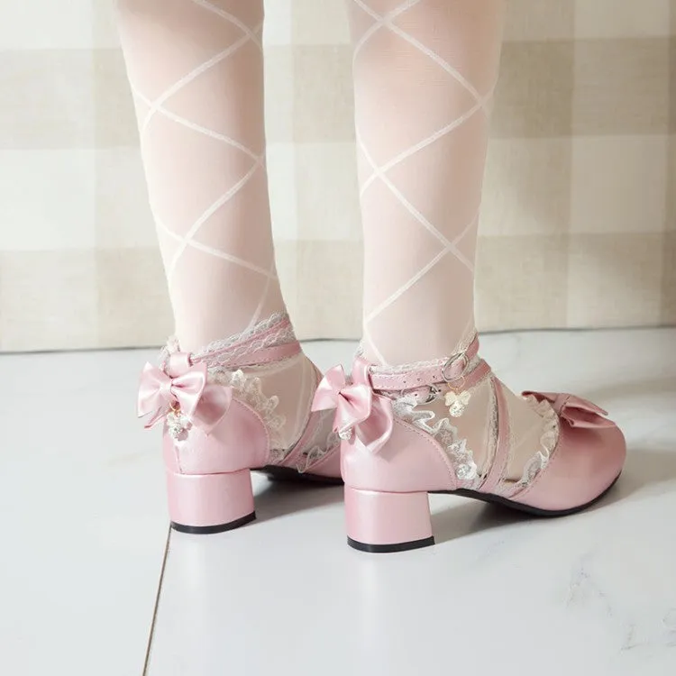 Women's Lolita Bowties Block Heel Sandals