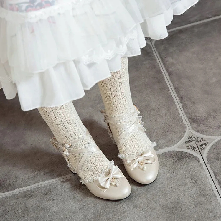Women's Lolita Bowties Block Heel Sandals