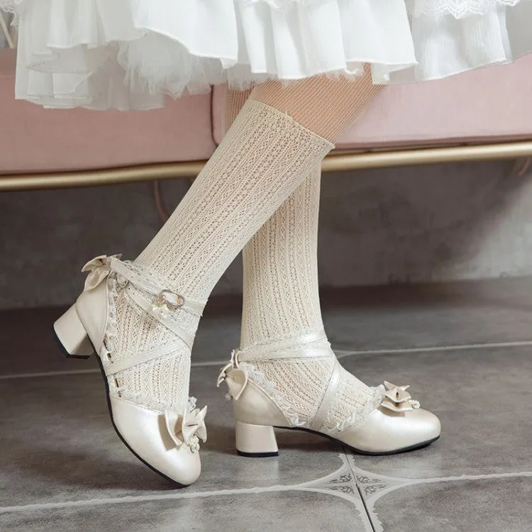 Women's Lolita Bowties Block Heel Sandals
