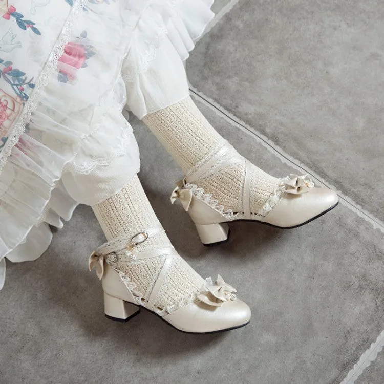 Women's Lolita Bowties Block Heel Sandals