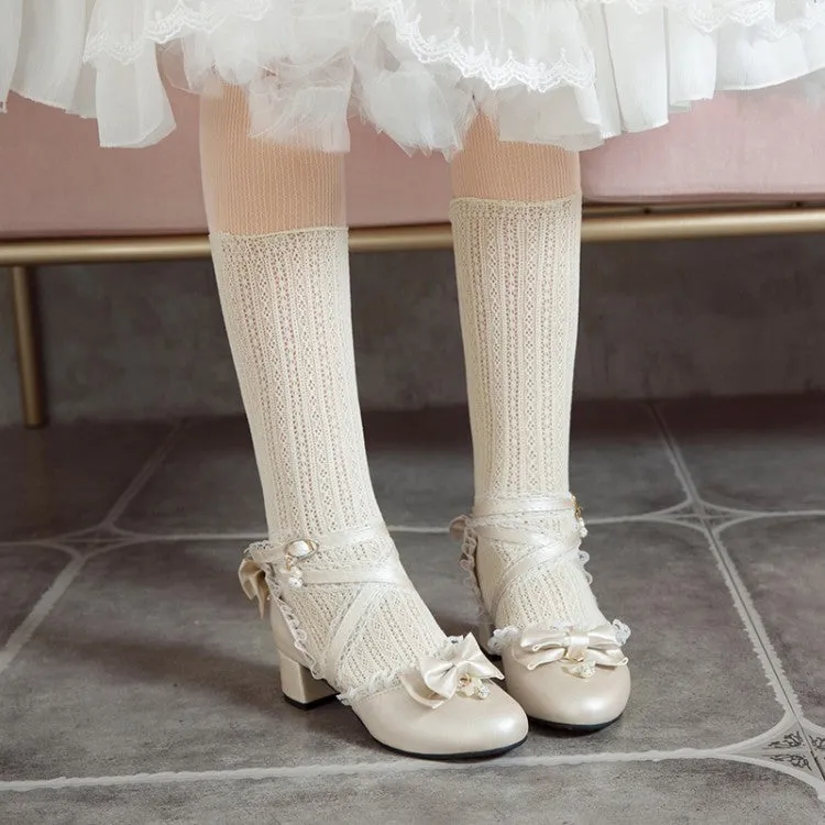 Women's Lolita Bowties Block Heel Sandals