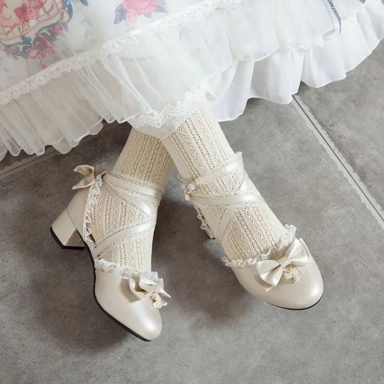 Women's Lolita Bowties Block Heel Sandals