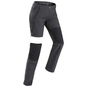 Women's Mountain Trekking 2-in-1 Zip-Off Trousers MT100 - grey