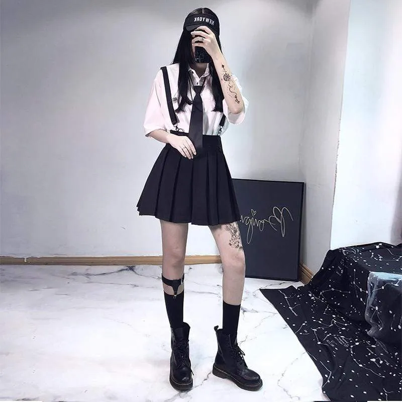 Women's Pantagram Moon Embroidered Suspender Skirts