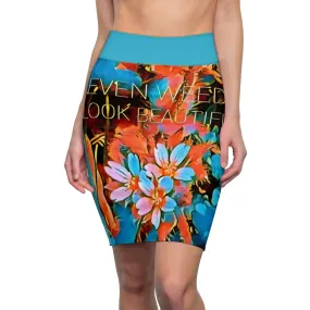 Women's Pencil Skirt   Flowers