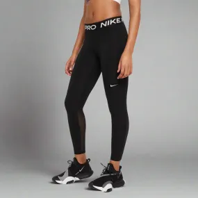 Womens Pro Mid-Rise Mesh-Paneled Leggings - Black