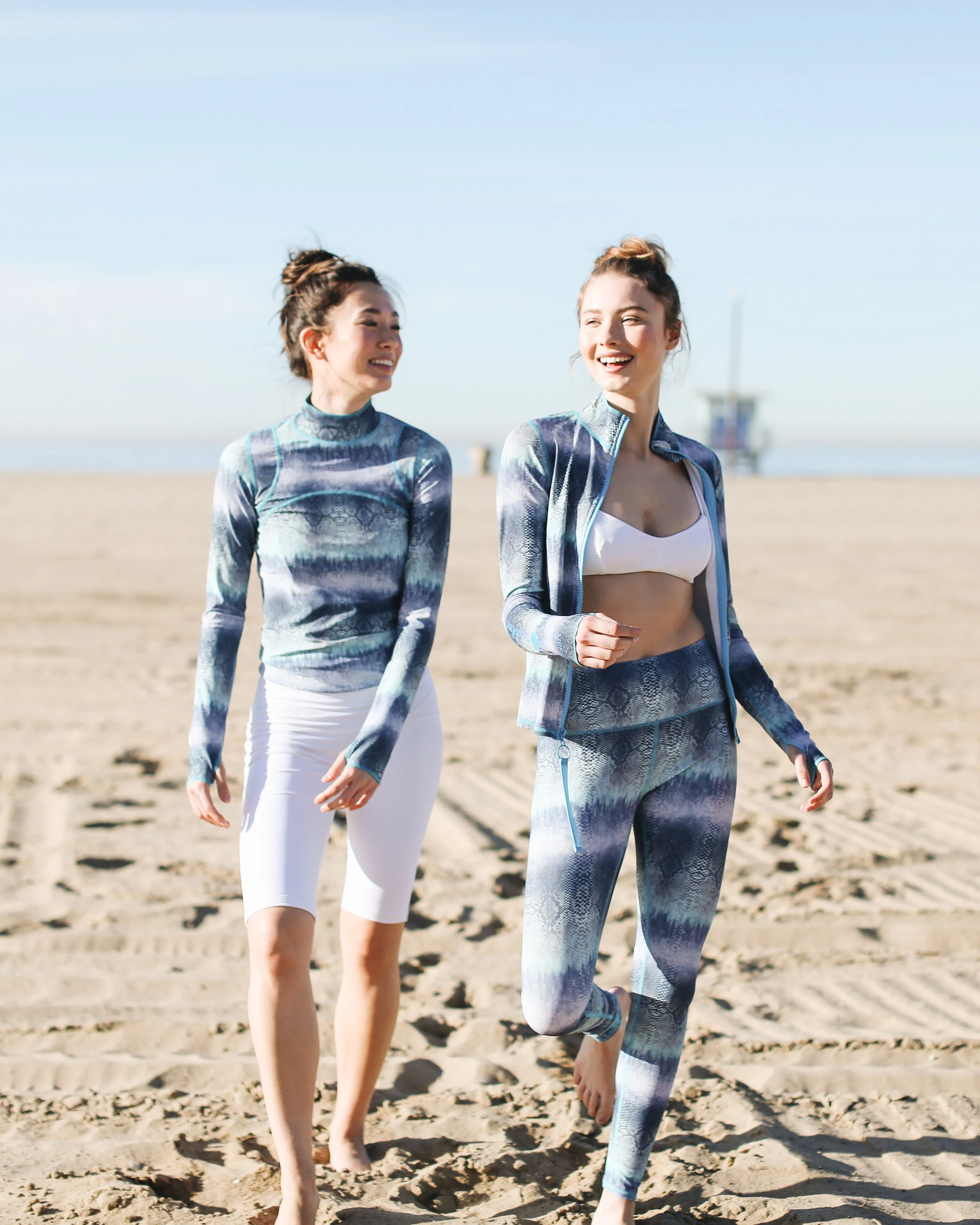 WOMEN'S PULLOVER RASH GUARD - BLUE COBRA