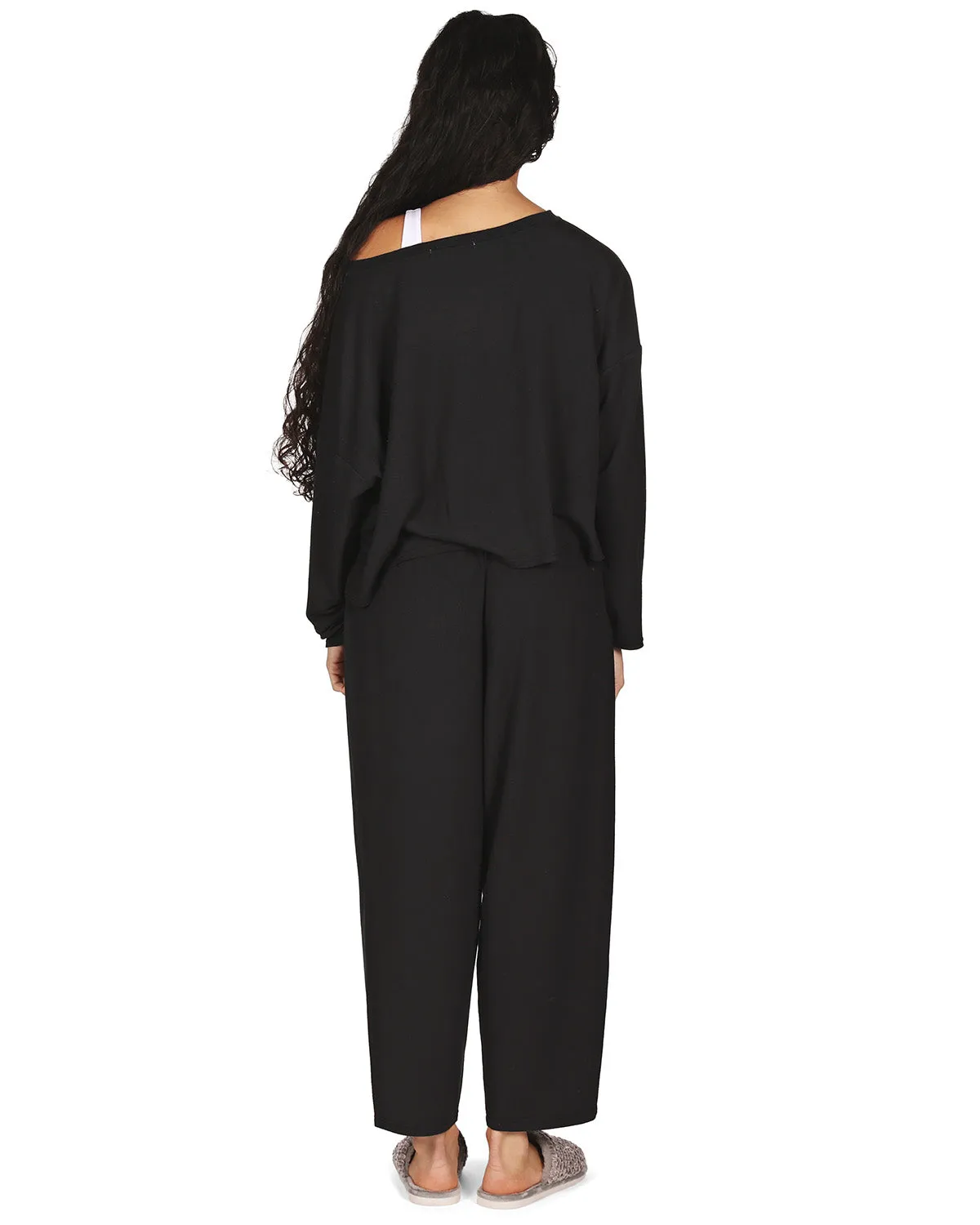 Women's Raw Edge Long Sleeve Shirt and Jogger Pants Set