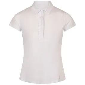 Womens Ruffle Tech Polo Ocean/White - SS24
