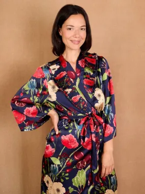 Womens Satin Margot Robe Winter Garden