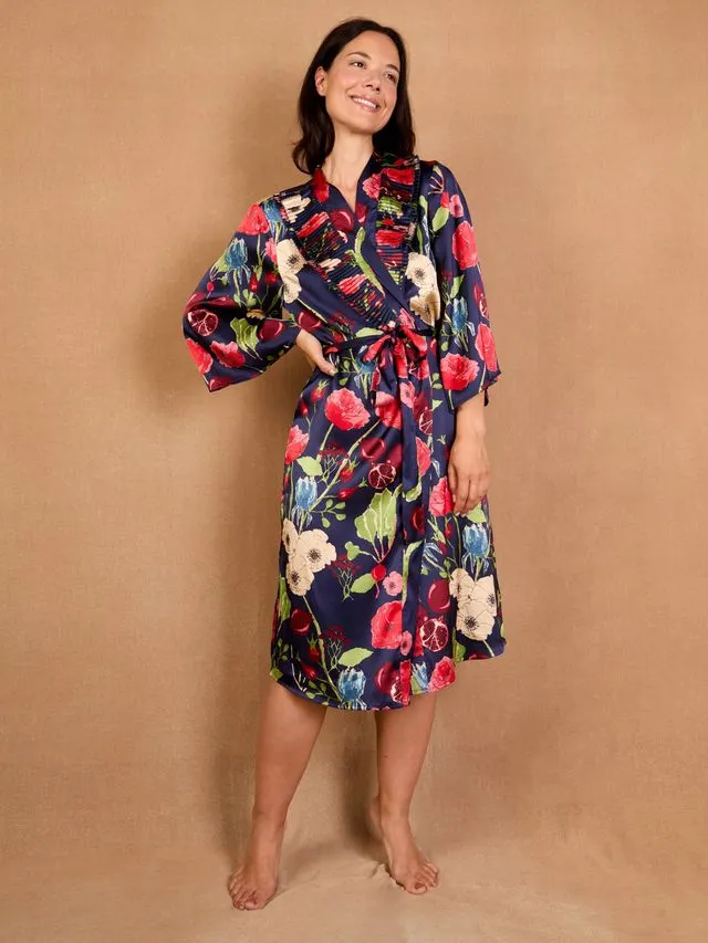 Womens Satin Margot Robe Winter Garden