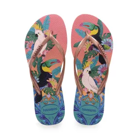WOMEN'S SLIM TROPICAL FLIP FLOPS