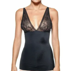 Women's Slimming Top with Sexy Lace in Black