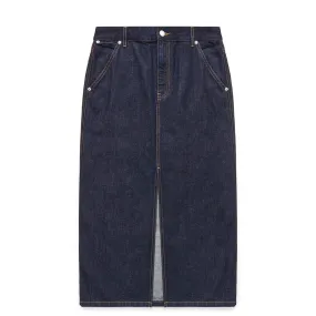 WOMEN'S SLIT DENIM MIDI SKIRT