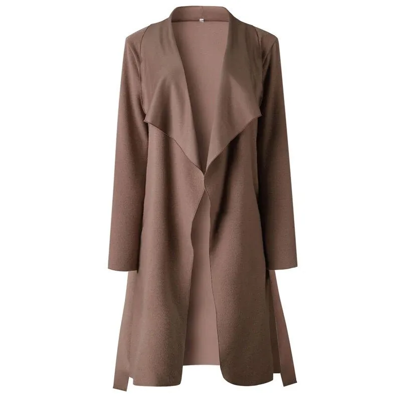 Women's Spring/Autumn Casual Wool Blend Thick Slim Trench Coat
