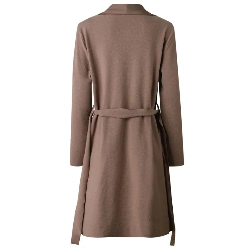 Women's Spring/Autumn Casual Wool Blend Thick Slim Trench Coat