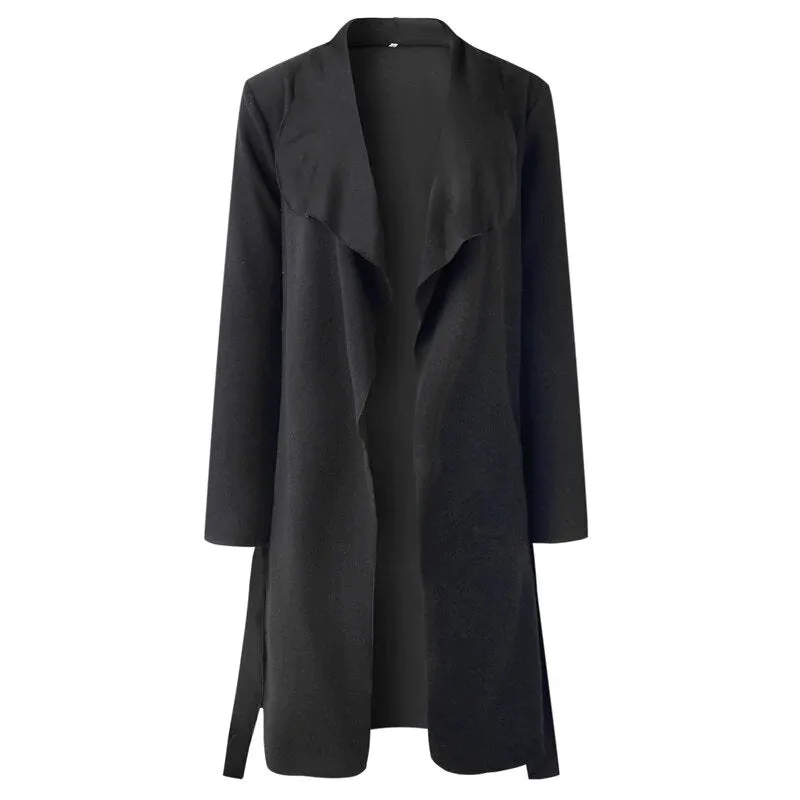 Women's Spring/Autumn Casual Wool Blend Thick Slim Trench Coat