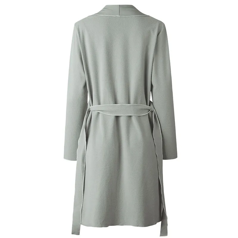 Women's Spring/Autumn Casual Wool Blend Thick Slim Trench Coat