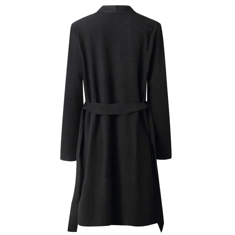 Women's Spring/Autumn Casual Wool Blend Thick Slim Trench Coat