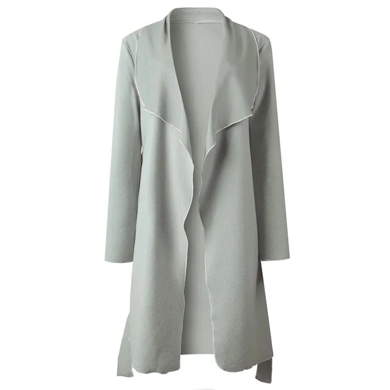 Women's Spring/Autumn Casual Wool Blend Thick Slim Trench Coat