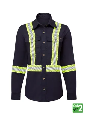 Women's Ultrasoft® 7 Oz Deluxe Segmented Striped Work Shirt - 673