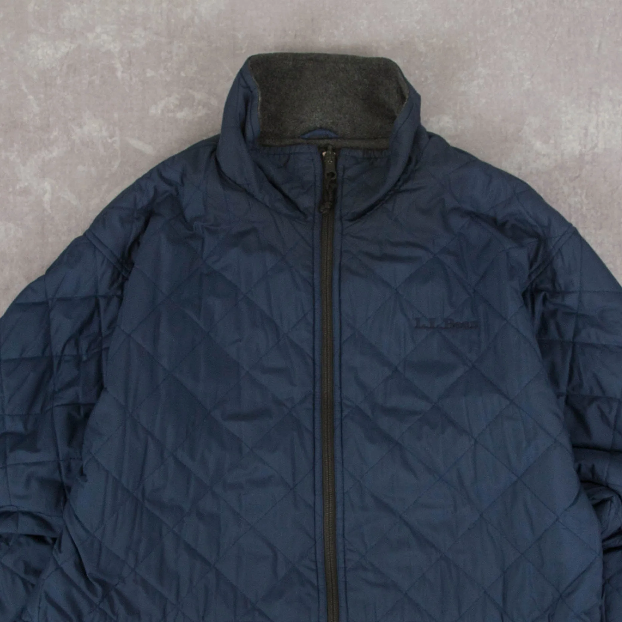 WOMEN'S VINTAGE 1990S L.L.BEAN REVERSIBLE QUILTED FLEECE JACKET - LARGE