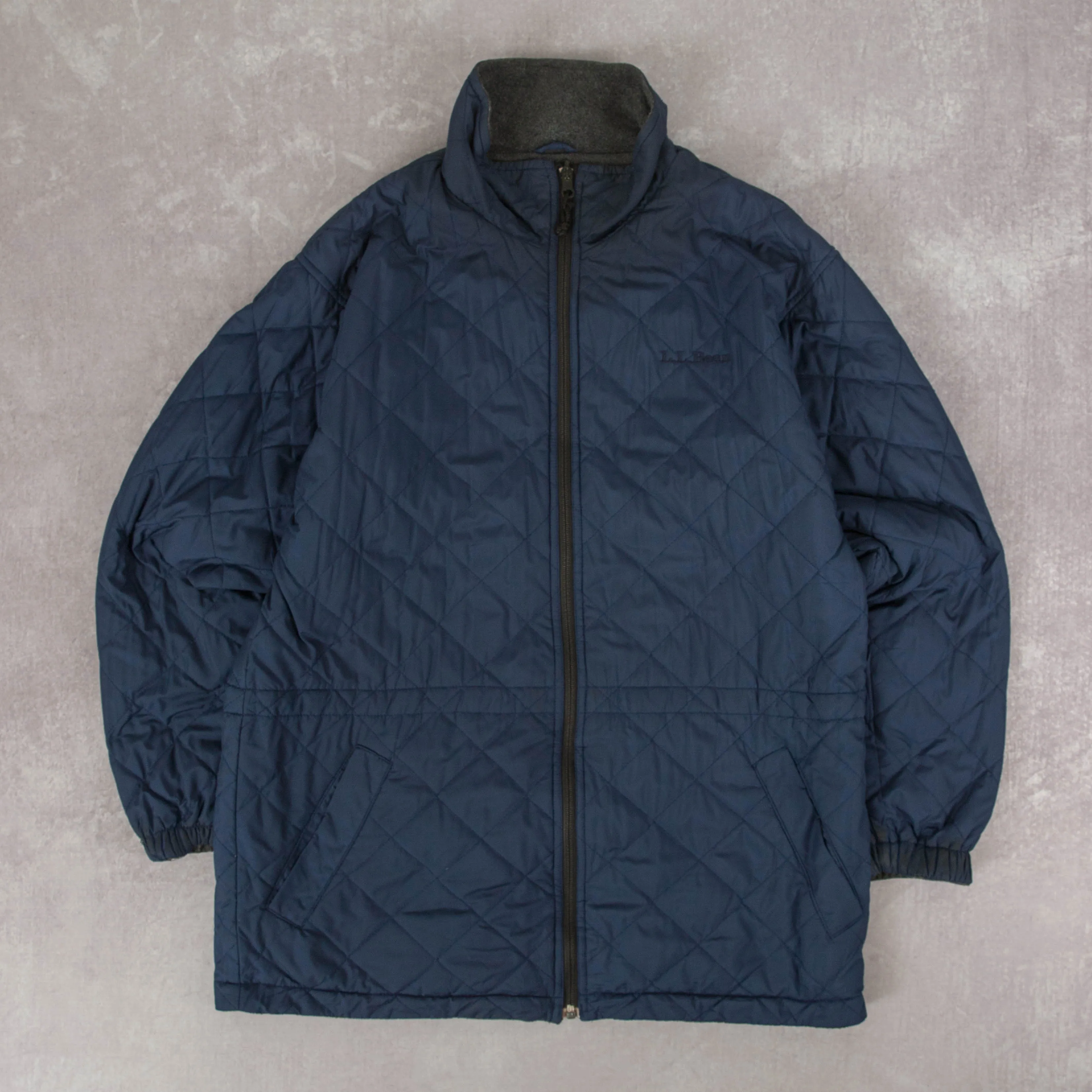 WOMEN'S VINTAGE 1990S L.L.BEAN REVERSIBLE QUILTED FLEECE JACKET - LARGE