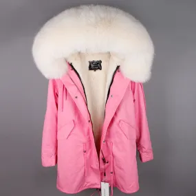 Women's Winter Casual Thick Slim Long Parka With Fox Fur