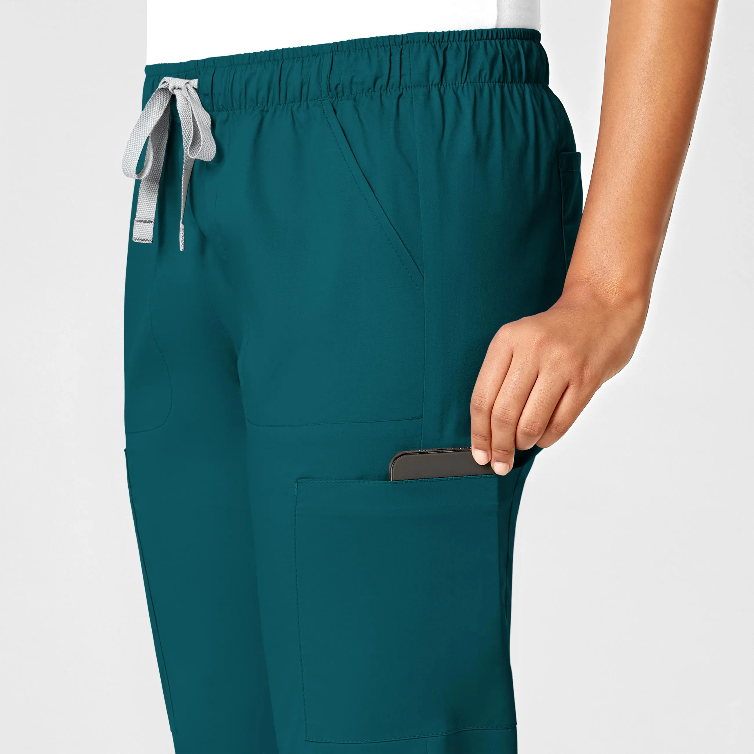 WonderWORK Women's Convertible Slim Leg Scrub Pant - Caribbean