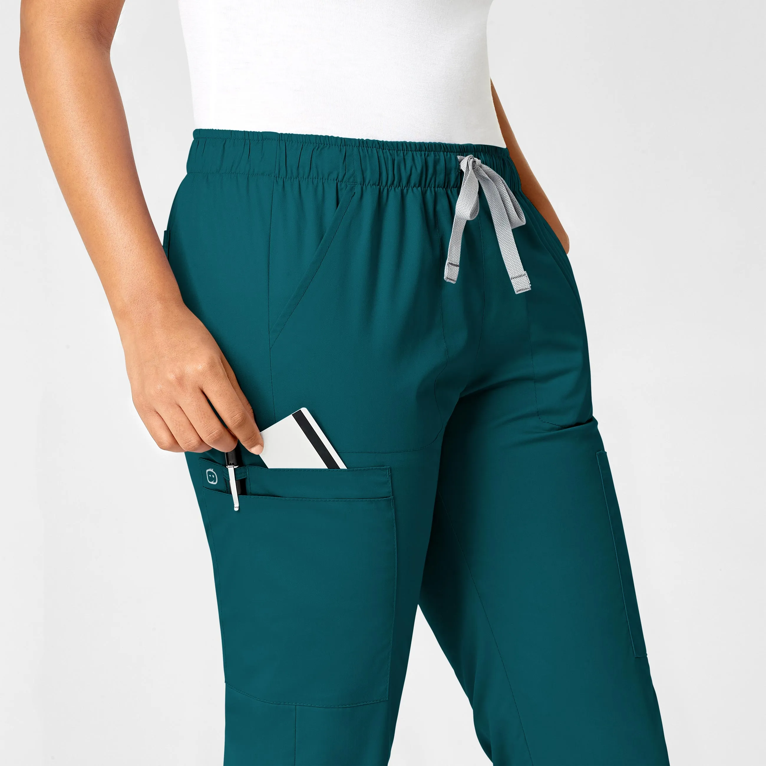 WonderWORK Women's Convertible Slim Leg Scrub Pant - Caribbean