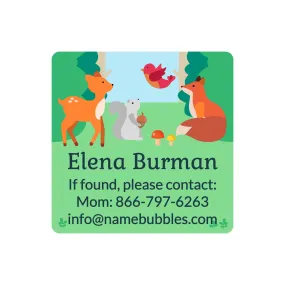 Woodland Animals Contact Labels