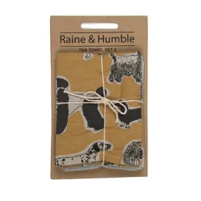 Woof Tea Towel Set - Yellow Sunset
