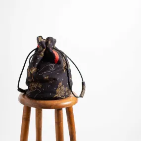 Wool 'Primrose Hill' Black small bucket bag