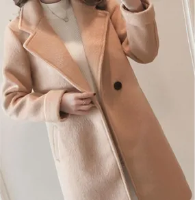 Woolen coat female  new female middle long section thick coat woolen