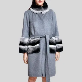 Woolen with Real Rabbit Fur Coats