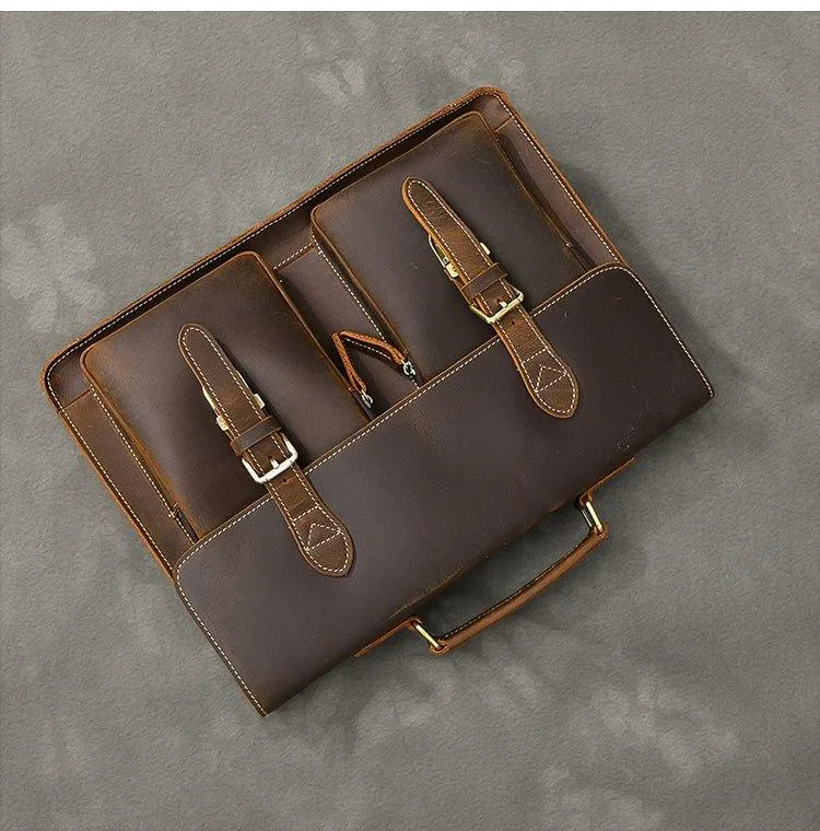 Woosir Brown Convertible Laptop Backpack Briefcase