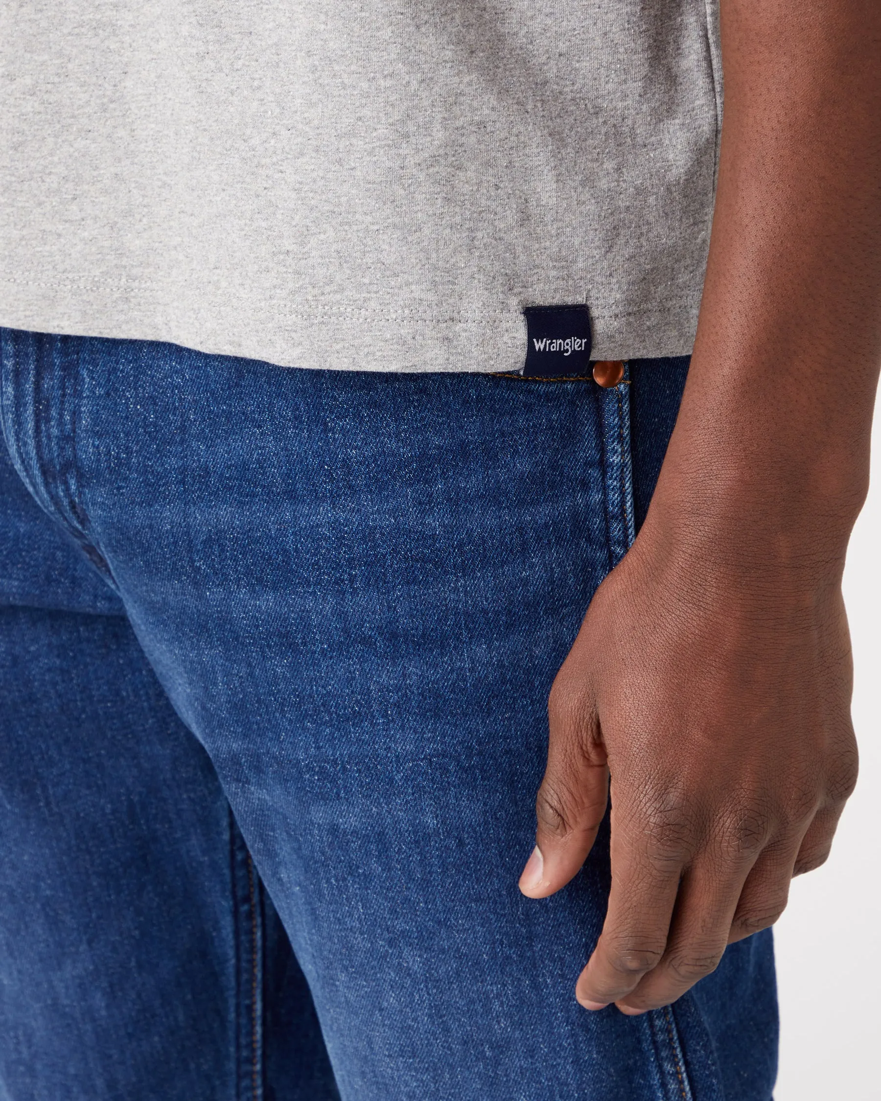 Wrangler 2-Pack Tees - Mid Grey Melee / White