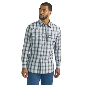 Wrangler | Western Performance Blue Plaid Snap Shirt