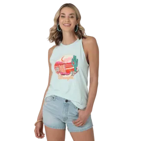 Wrangler Women's Blue Opal Cowgirl Boots Sunset Goddess Sleeveless Tank 112330045