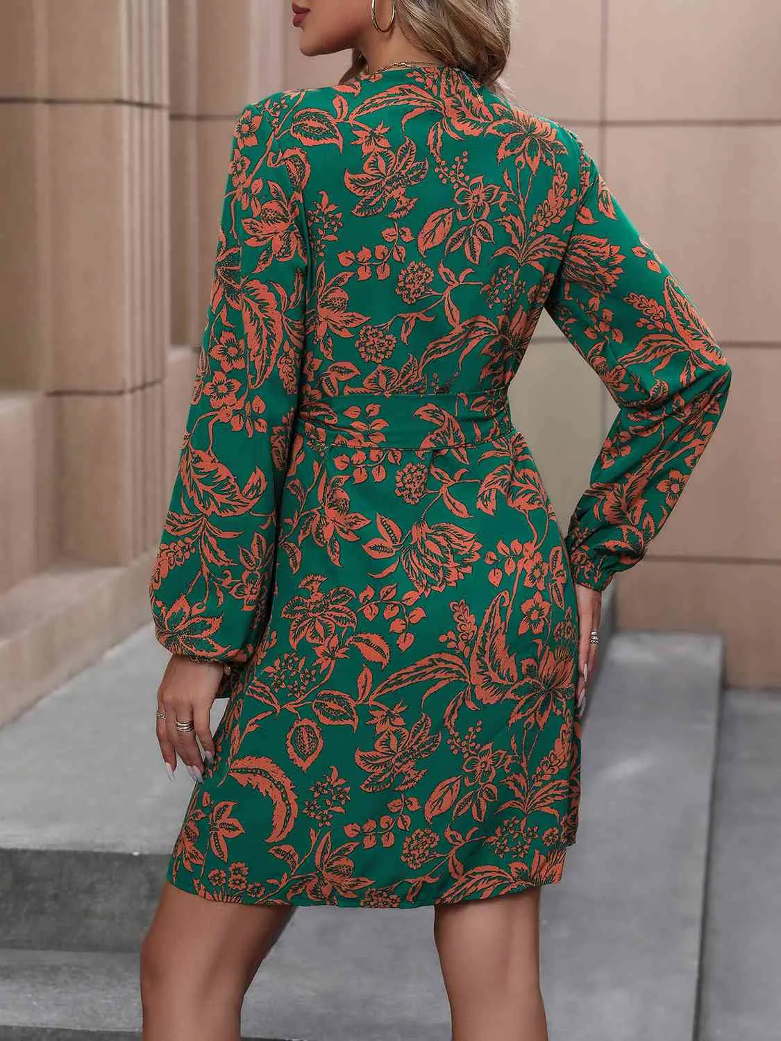 Wrap It Up: Lantern Sleeve Floral Dress for Autumn