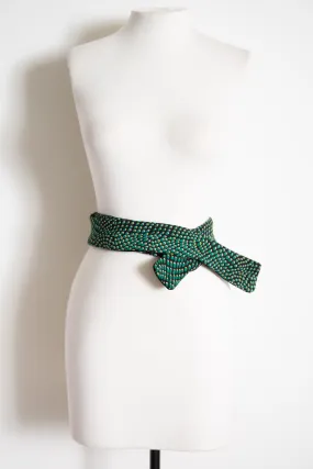 Wrap Tie Belt "Green Dots”