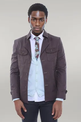 WSS 4 Buttons Brown Coat  - Singen