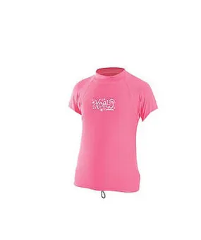 XCEL Kids Girls Short Sleeve Heavy Weight Rash Guard SPF 50 