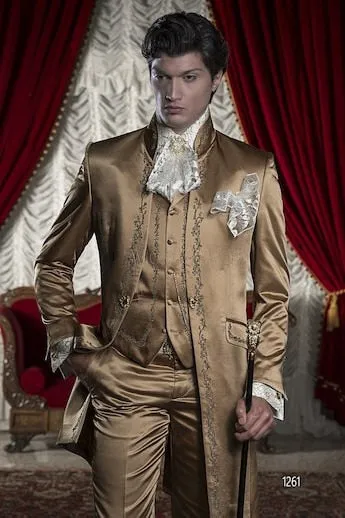 xiangtuibao Custom Made Slim Fit Embroidery Men Suit Tuxedos Blazers (Jacket Pants Vest) Groomsmen Men's Suits For Wedding Prom Stage
