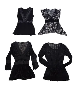 Y2K aesthetic Black shaded blouses/Tops - 20 pcs - 5/11/24
