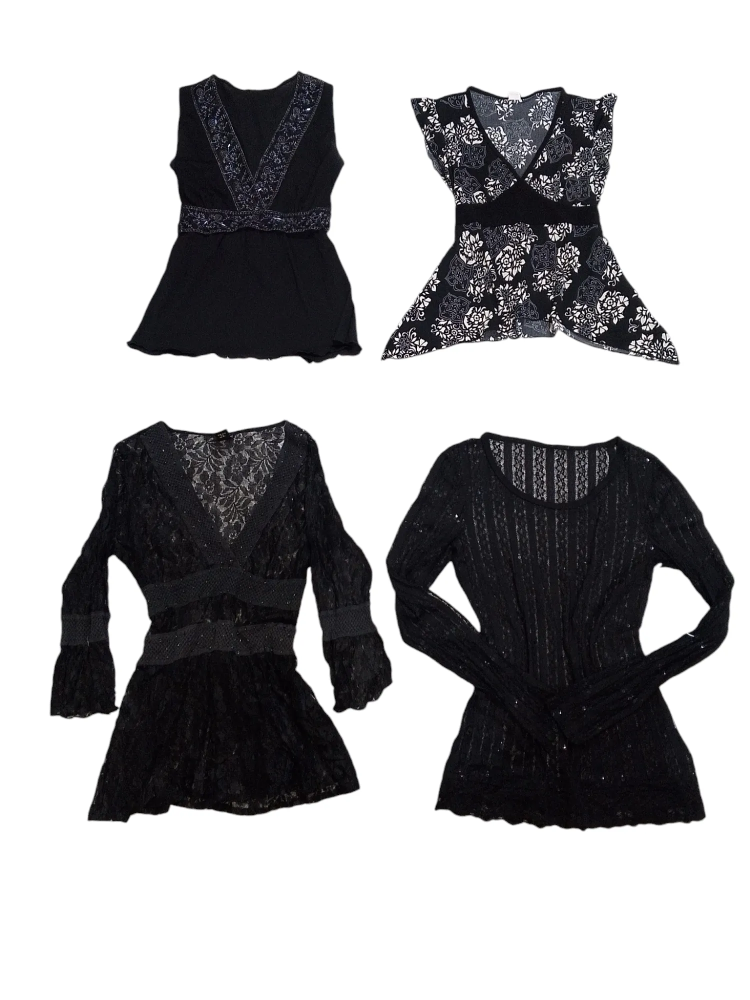 Y2K aesthetic Black shaded blouses/Tops - 20 pcs - 5/11/24