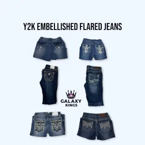 Y2K EMBELLISHED FLARED JEANS